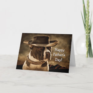 Carte Fête des Pères de Country Western Mignon Chien