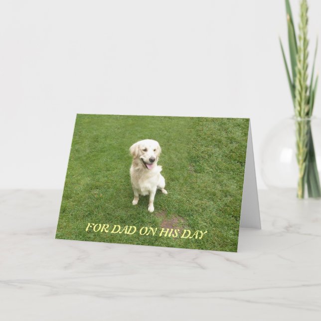 Carte Fête des pères de golden retriever (Devant)