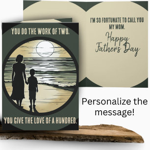 Carte Fête des pères de la gratitude d'une seule mère