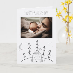 Carte Fête des pères de la Lune Cabine forestière avec p