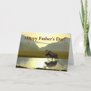 Carte Fête des pères de l'orignal après-midi