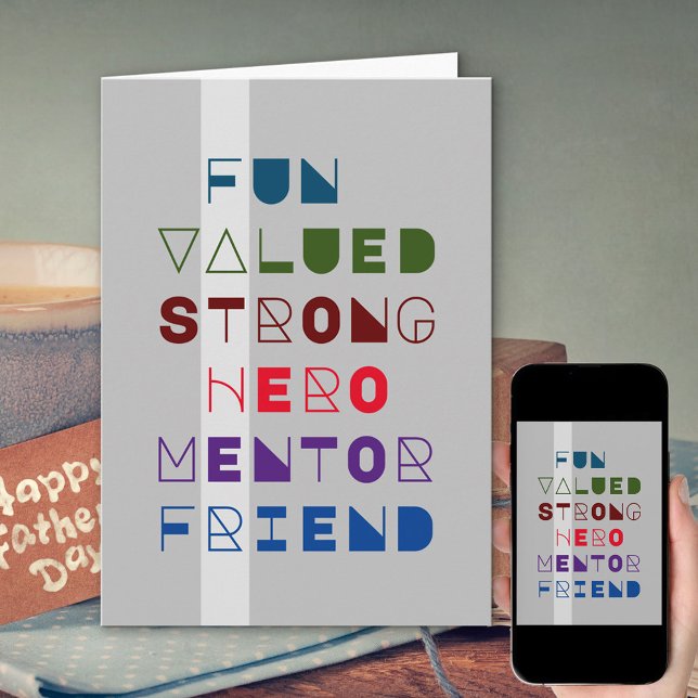 Carte FÊTE DES PÈRES de typographie de la définition du  (Créateur téléchargé)