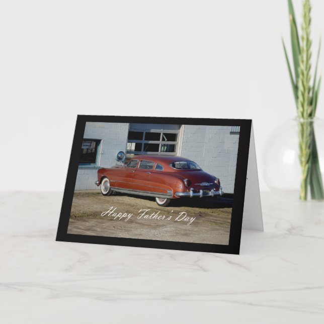 Carte Fête des pères de voiture ancienne (Devant)