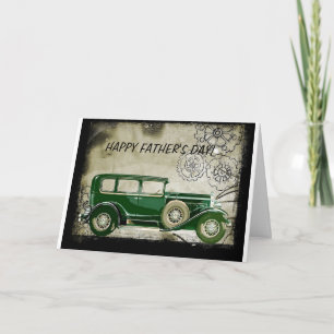 Carte Fête des pères de voiture Vintage