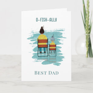 Carte Fête des pères d'illustration de la journée de pêc