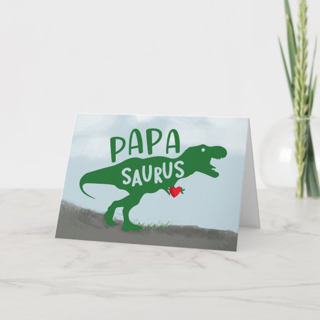 Carte Fête des pères Dinosaur Papa-Saurus (Devant)