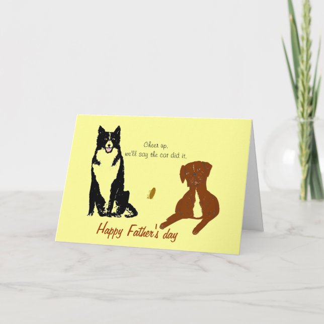 Carte Fête des pères Dog card, drôle. (Devant)