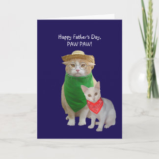 Carte Fête des pères drôle de chat
