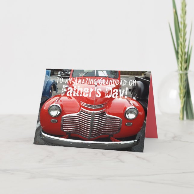 Carte Fête des pères du grand-père classique 1941 Chevy (Devant)