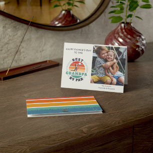 Carte Fête des pères Enfants Photo Grand-père Golf Lover