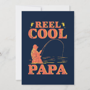 Carte Fête des pères Enfants Photo Pêche Papa Reel Cool