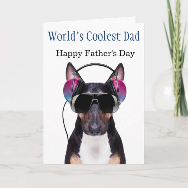 Carte Fête des pères English Bull Terrier Coolest Dad (Devant)