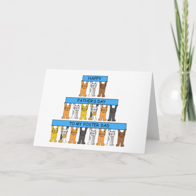Carte Fête des pères Foster Papa Cartoon Chats (Devant)