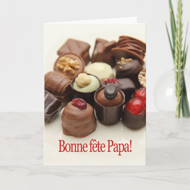 Carte Fête des pères française heureuse (Devant)