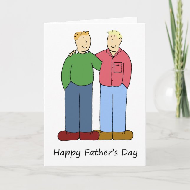 Carte Fête des pères Gay Deux Dads Homme Couple (Devant)