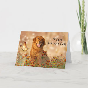 Carte Fête des pères Golden Retriever