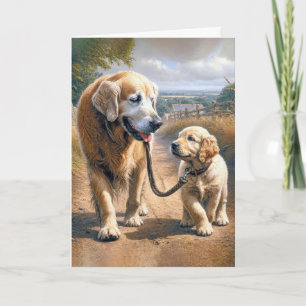 Carte Fête des Pères Golden Retrievers