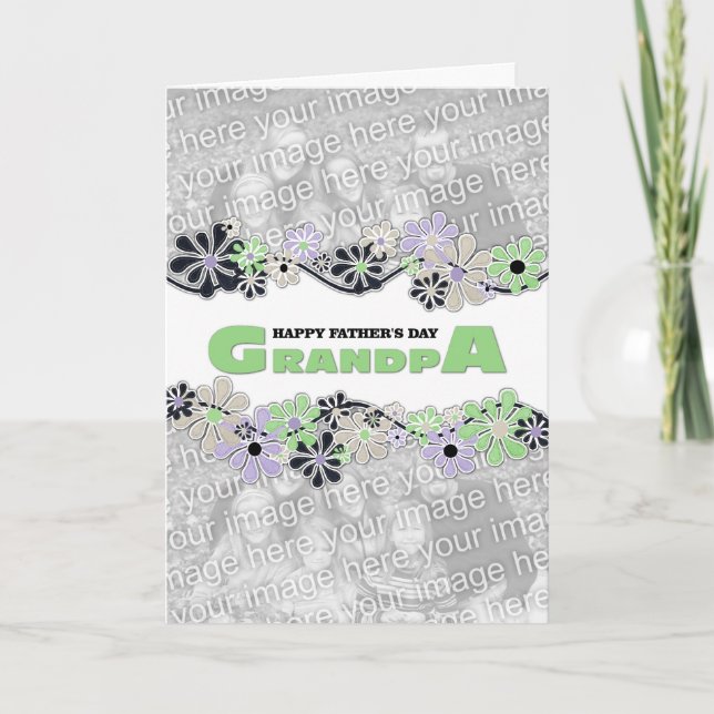 Carte Fête des pères grand-père AJOUTER VOTRE CENTRE PHO (Devant)
