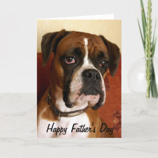 Carte Fête des pères heureuse de chien de boxeur
