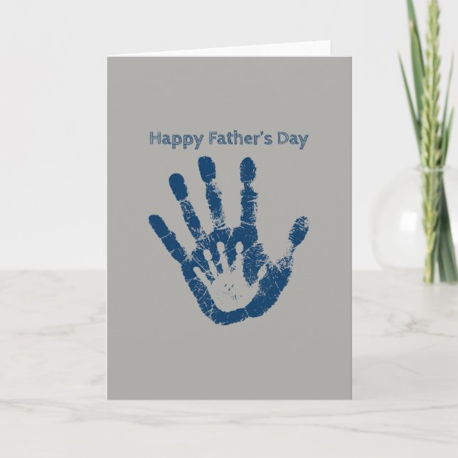 Carte Fête des pères heureuse Handprint (Devant)