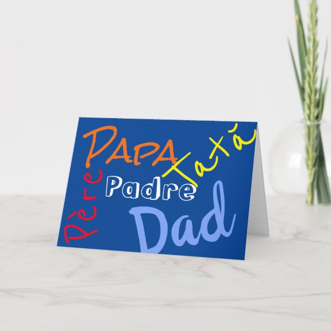 Carte Fête des pères heureuse multilingue (Devant)