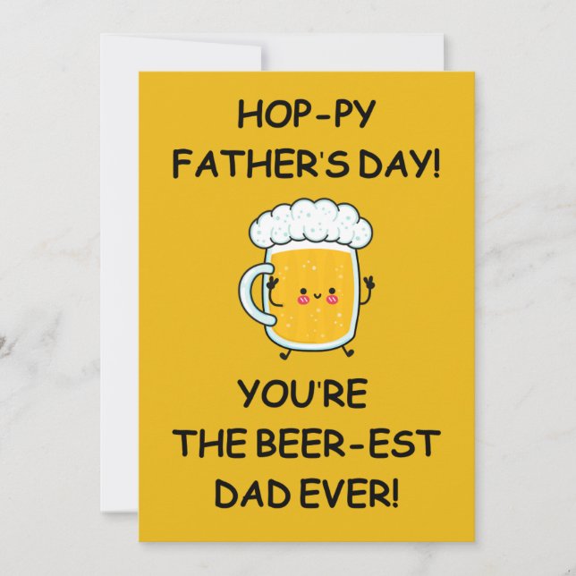 Carte Fête des pères Hoppy Beest Papa Jamais (Devant)