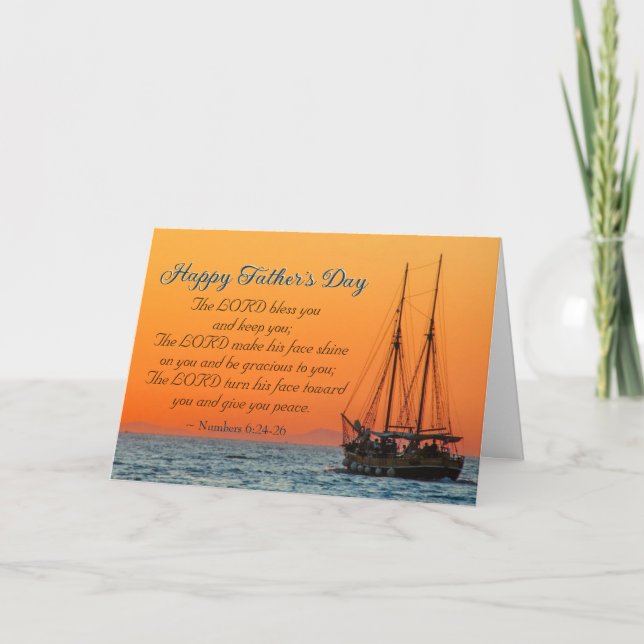 Carte Fête des pères Inspirante, Le Seigneur Vous Bénit (Devant)