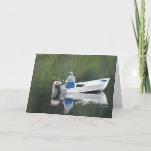 Carte Fête des pères La pêche du gendre sur le lac à bor