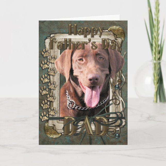 Carte Fête des pères - Labrador - chocolat (Devant)