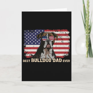 Carte Fête des Pères Meilleur Papa Bouledogue Rétro Cade
