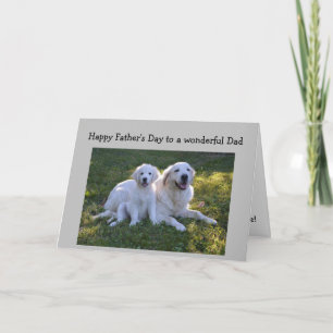 Carte Fête des pères Meilleur papa Jamais Golden Retriev