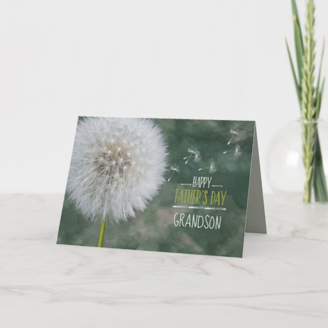 Carte Fête des pères Meilleur petit-fils Dandelion Souha (Devant)