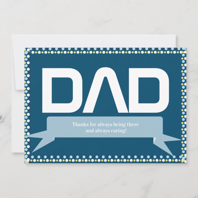 Carte Fête des Pères moderne Papa attentionné (Devant)