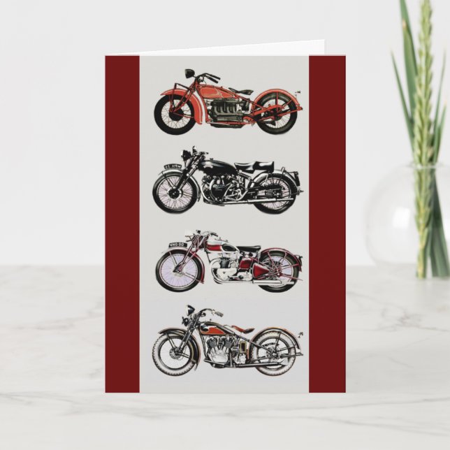 Carte Fête des pères MOTORCYCLES vintage (Devant)