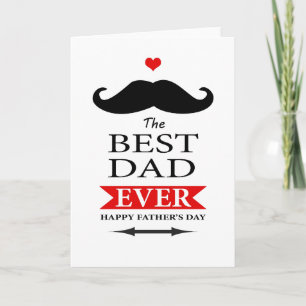 Carte Fête des Pères Moustache Meilleur Papa Ever