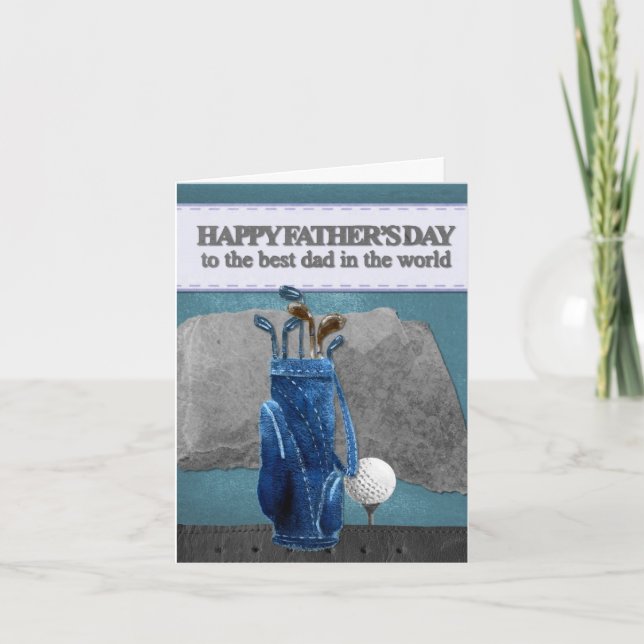 Carte Fête des pères papa de golf personnalisée (Devant)