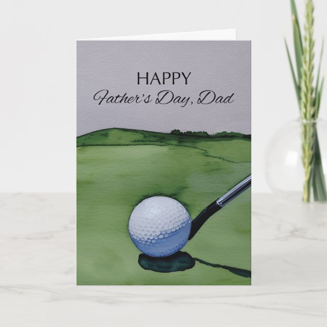 Carte Fête des pères Papa Golf Light Humour (Devant)