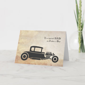 Carte Fête des pères, papa, voiture de collection