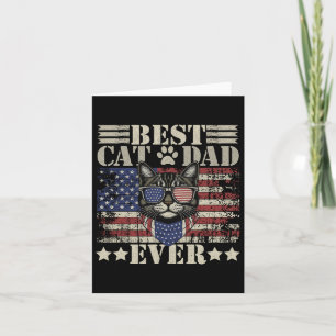 Carte Fête des pères Patriotique Papa Chat Papa Daddy Da