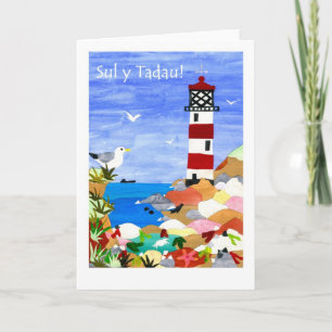 Carte Fête des pères phare - Salutation galloise