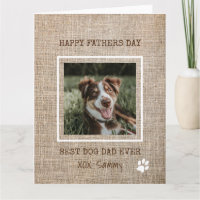 Fête des pères photo Best Dog Papa Jamais Burlap