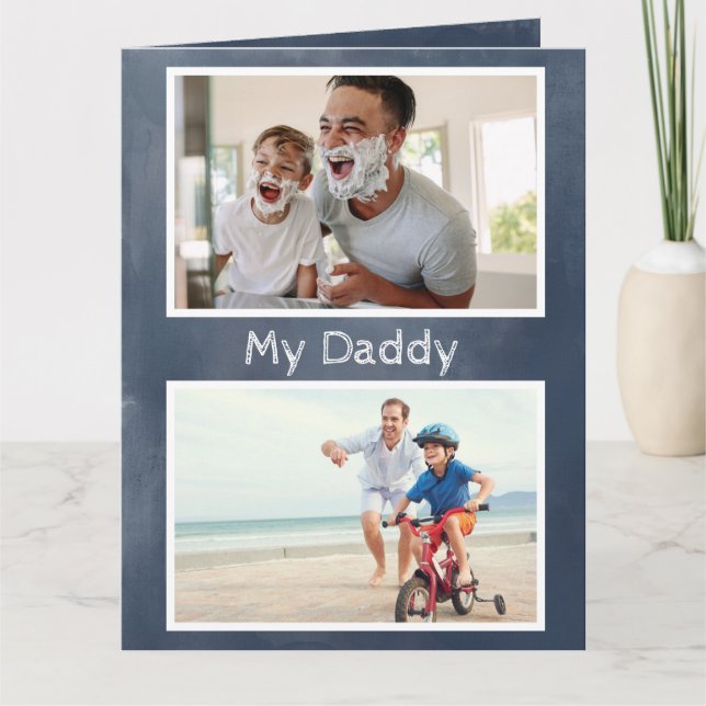 Carte Fête des pères photo Blue 4 de Son Admirant (Devant)