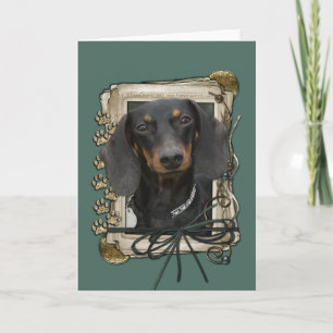 Carte fête des pères - Poches de pierre - Dachshund - Wi