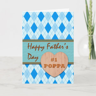 Carte Fête des pères pour le pépère, coeur en bois,