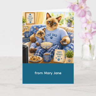 Carte Fête des Pères pour les amateurs de chats papa cha