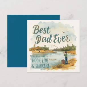 Carte Fête des Pères pour Papa amateur de pêche