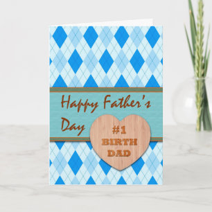 Carte Fête des pères pour père de naissance, Coeur de bo
