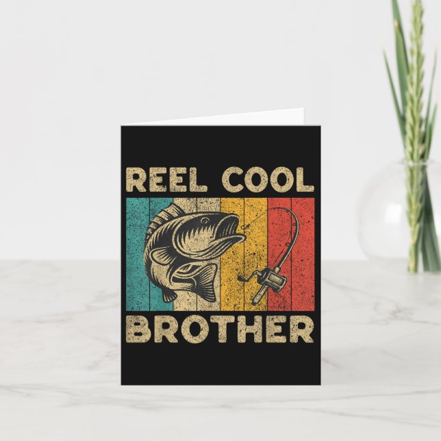 Carte Fête des pères Présente Funny Pêche bobine Cool Br (Devant)