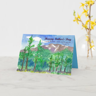 Carte Fête des pères religieuse Bible Verse Mountain Ran