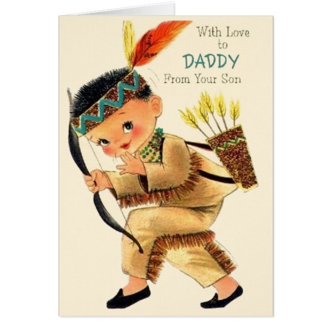 Carte Fête des pères Retro Daddy Du Fils (Devant)